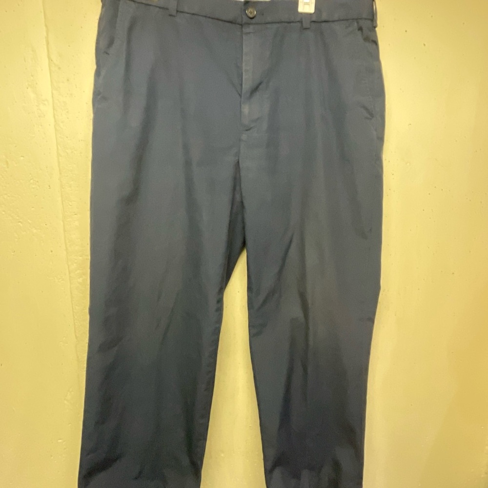 Brooks Brothers Clark Pants Mens Size 38x32 Chino Navy Blue Flat Front